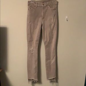 Anthropologie mother jeans beige